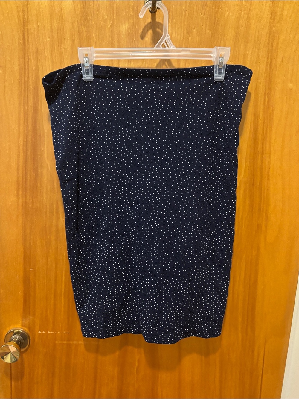 Philosophy Navy Blue Pencil Skirt with White Dot Print